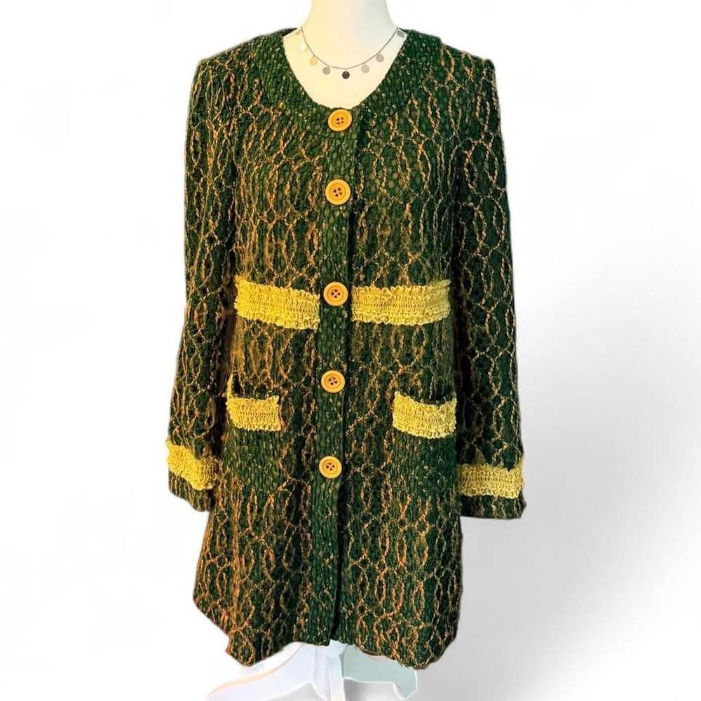 Young Essence Green Lace Coat Dress Large Vintage Y2K